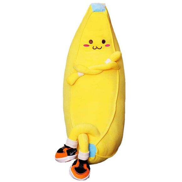 Lvhua Banana Stuffed Animal Cute Fruit Plushie Hugging Pillow Long Plush Toys S